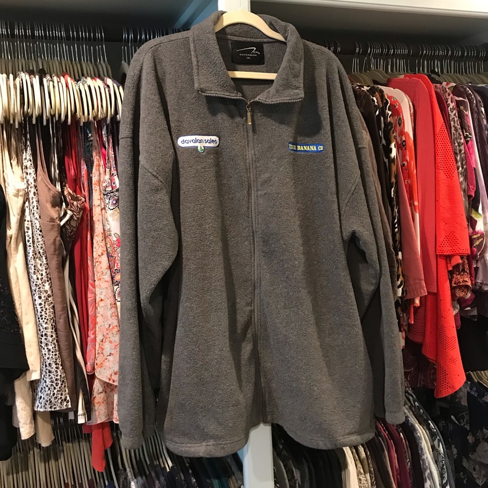 Men’s fleece, zip up outerwear, 2XL